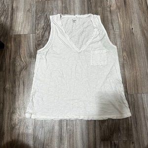 Madewell Women's Whisper Cotton V-Neck Pocket Tank White Size M